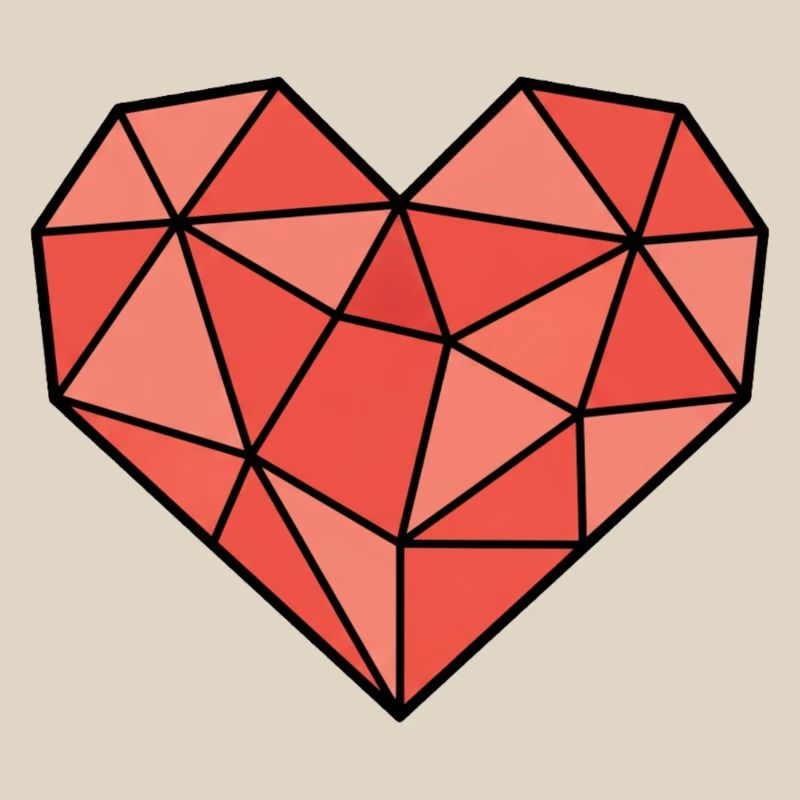 Geometric Heart Low Poly Modern Vector