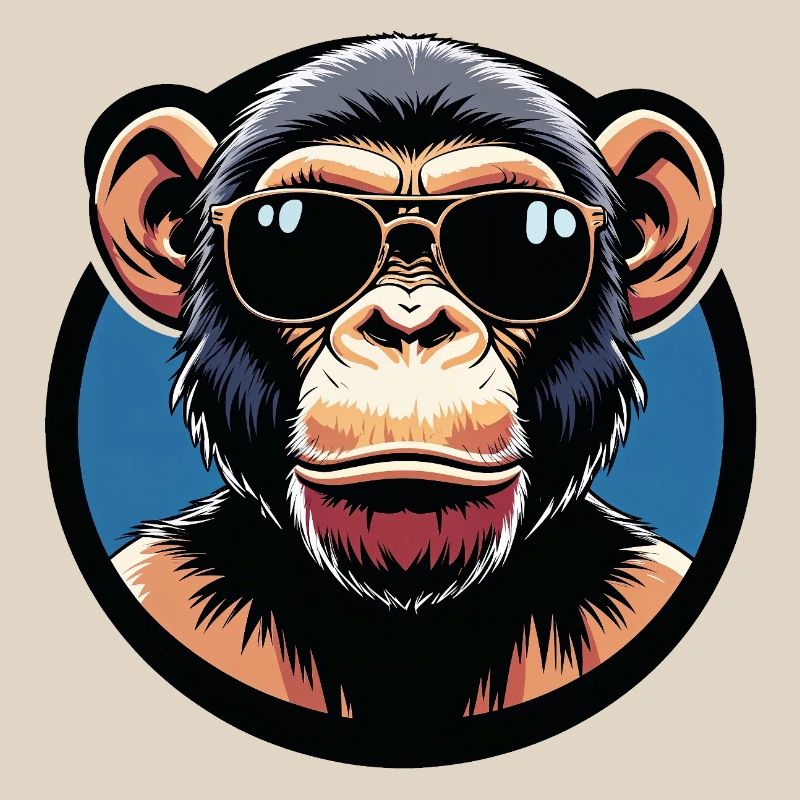 Monkey with sunglasses circle