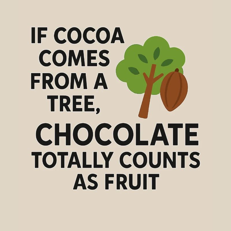 Chocolate counts as fruit – funny cocoa saying