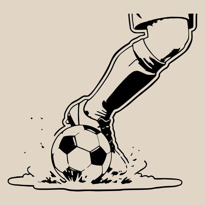 Soccer Shot Closeup Kick Vector