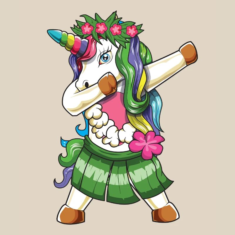 Dab de la danseuse de hula licorne hawaïenne