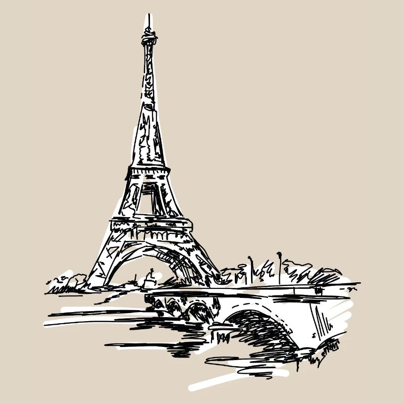 Paris Skyline: Sketchy Eiffel Tower