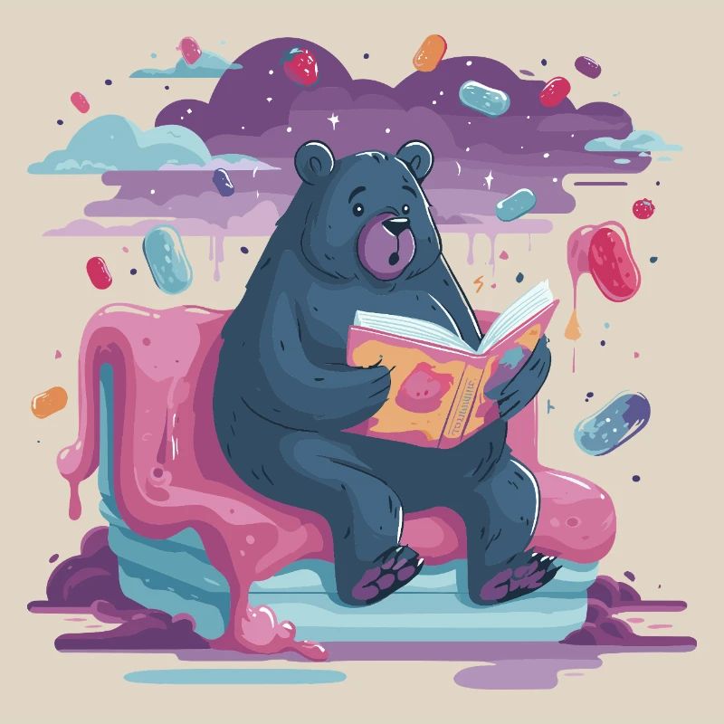 Reading Bear in Candy Dream
