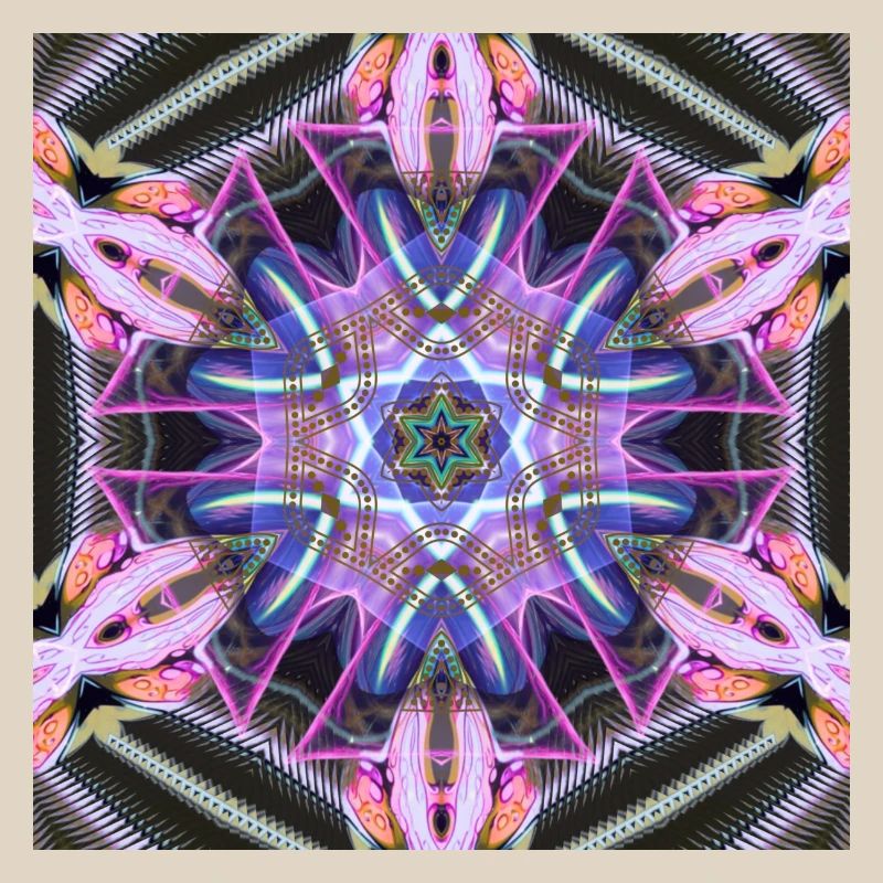 Psychedelic Neon Mandala Pattern