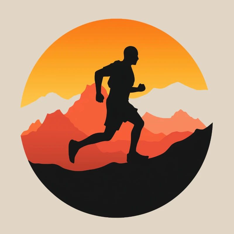 Course à pied – Symbole de liberté - logo trail