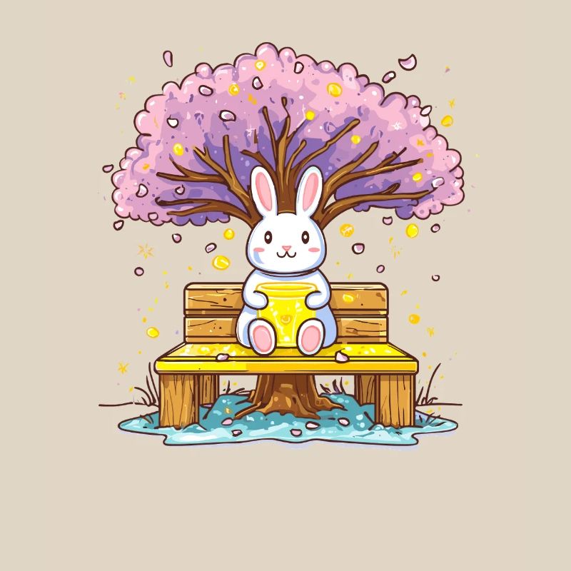 Rabbit with honey on the tree
