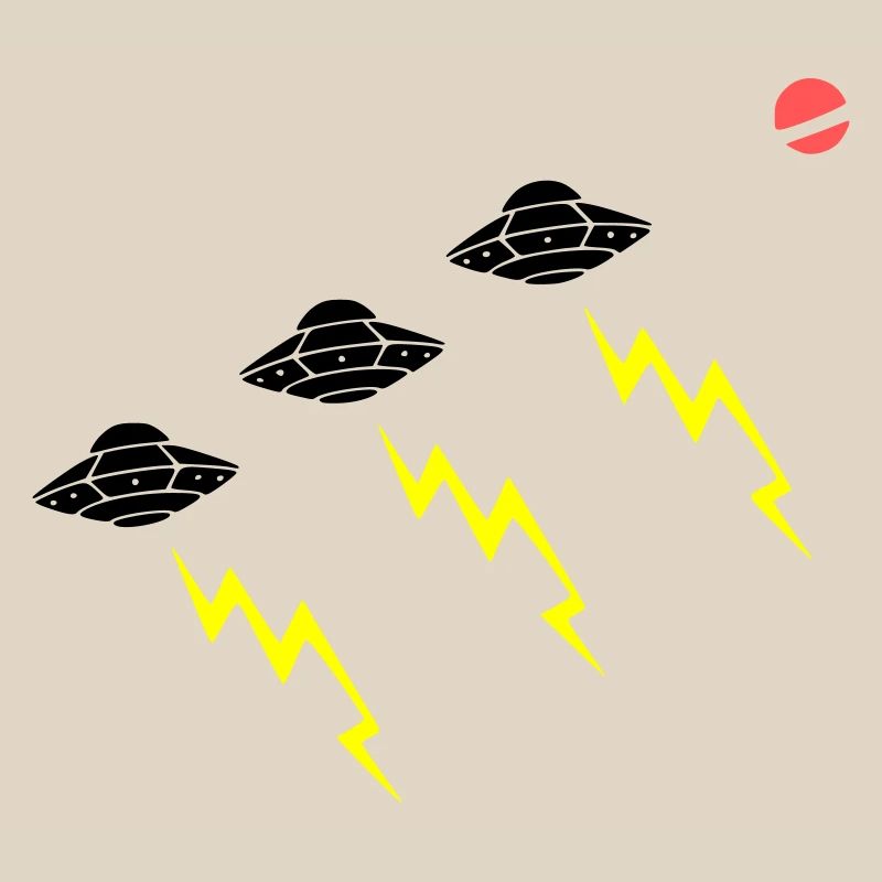 UFO Invasion Lightning Attack Alien Vector