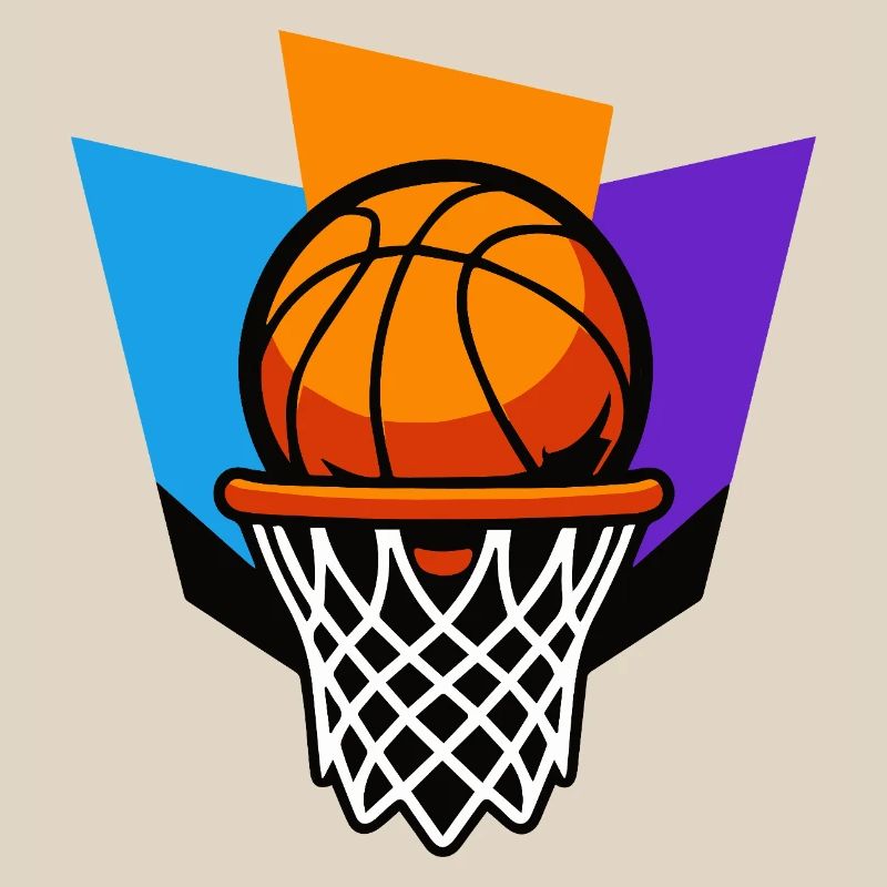 Conception graphique du dunk de panier de basket-ball