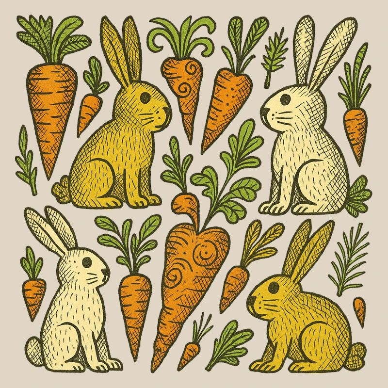 Karottengartenhasen-Illustration