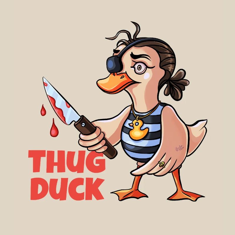 Thug Duck hält ein Messer-Meme