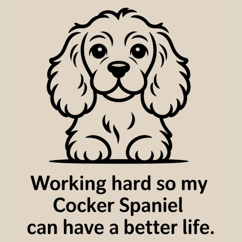 Drôle de chien cocker spaniel - Travaille dur pour mon