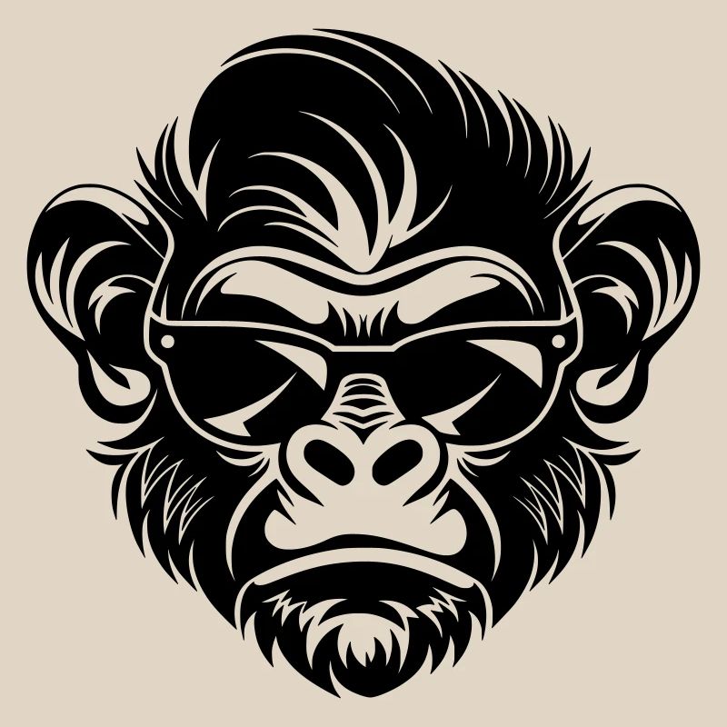 Cool Monkey Head with Sunglasses