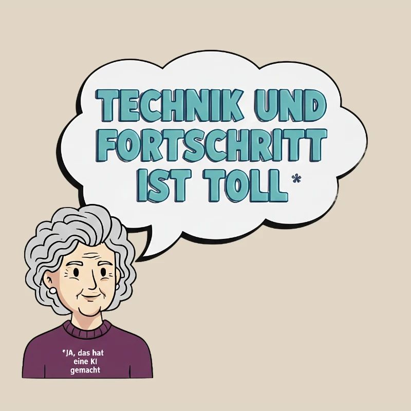 Technikliebe mit Oma Comic
