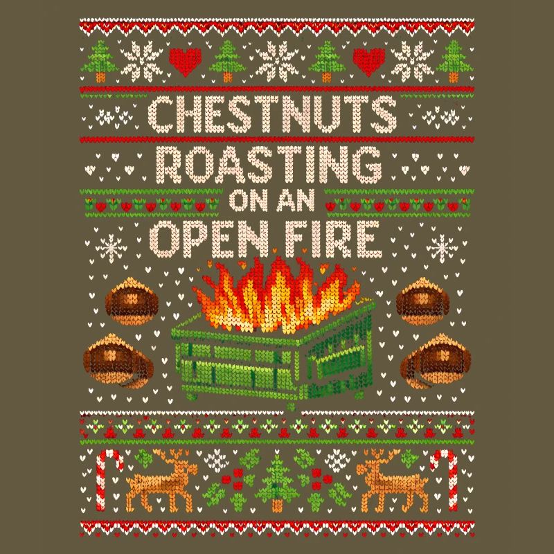 Roasting chestnuts on an open fire garbage can