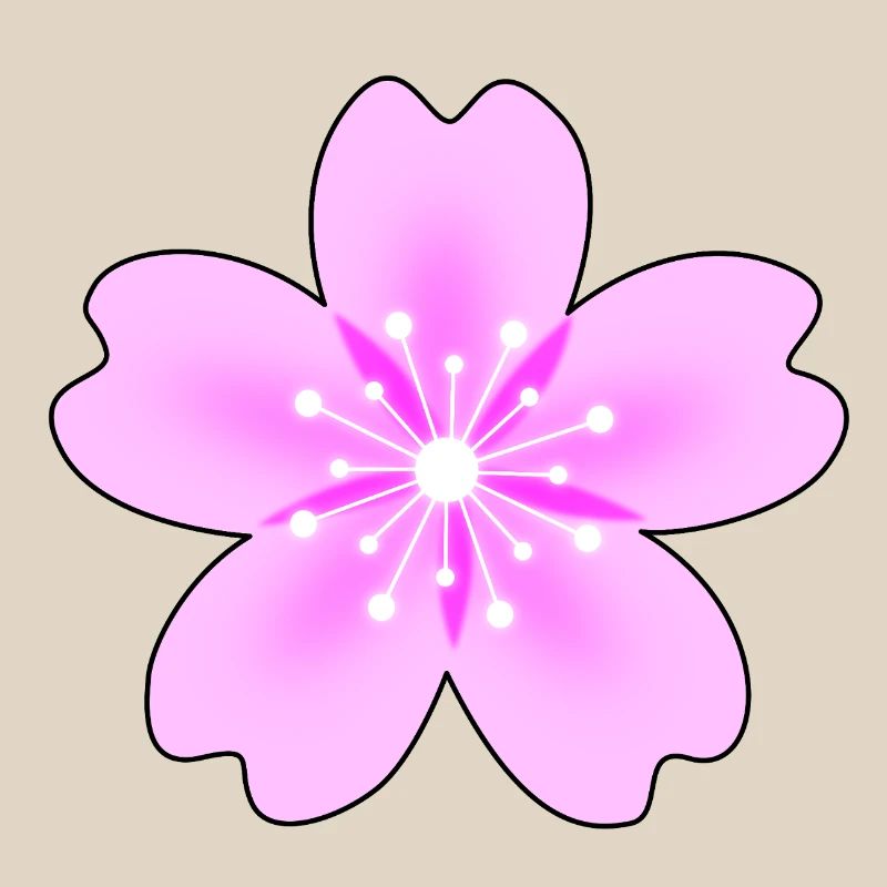 Fleur rose avec des rayons néon