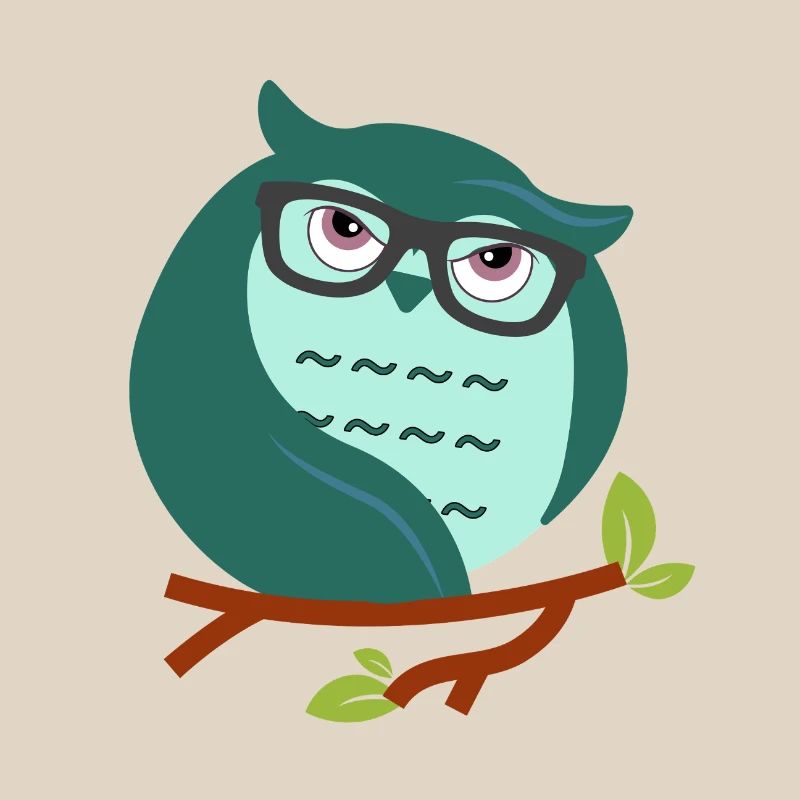 Cartoon-Eule mit schicke Brille