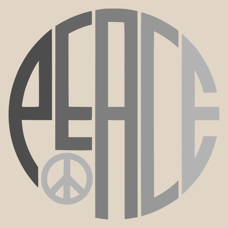 Circle Typography Peace with Peace Sign