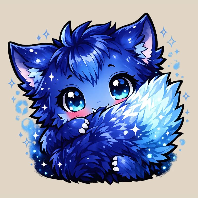 Blauer Eisfuchs Chibi-Design