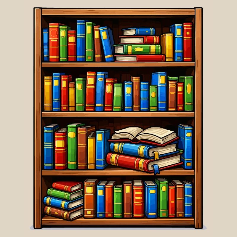 Bookcase Illustrato Library