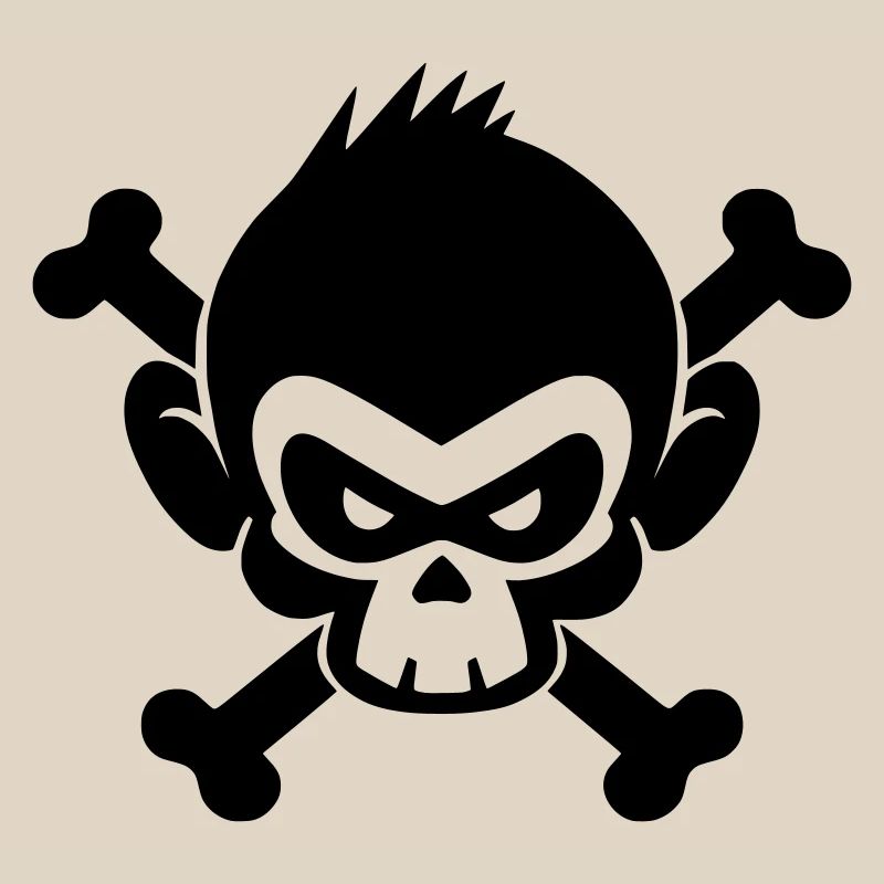 Skull monkey with crossed bones