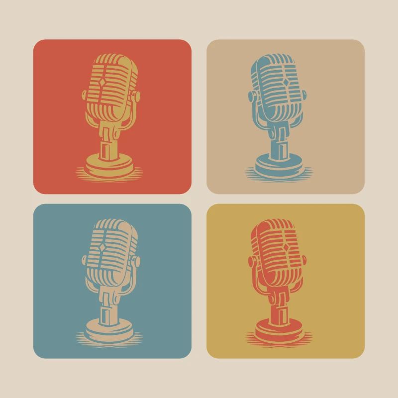 Retro Microphone Pop Art