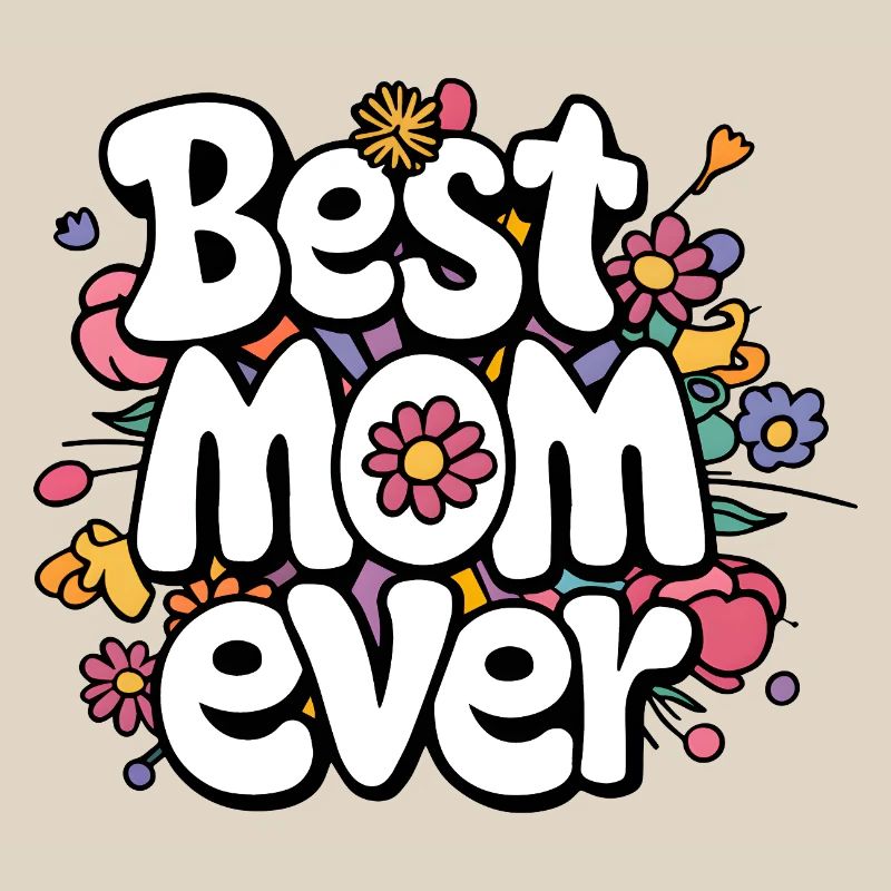 Best Mom Ever – Buntes Blumen Muttertag Design