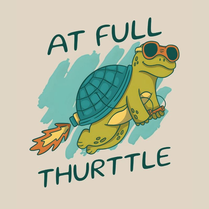 At Full Thurttle – Funny Rocket Turtle