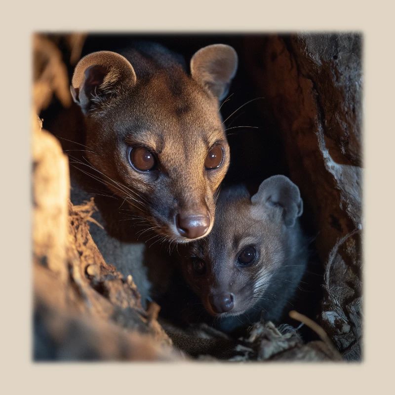 Fossa avec un petit – protection et connexion