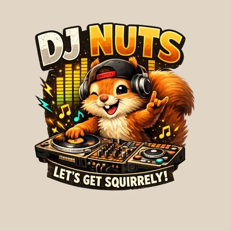 Squirrel DJ Nuts Cute Squirrel Funny