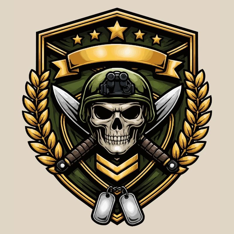 Skull Warrior Shield Badge