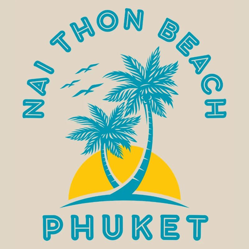 Coucher de soleil de palmier de Nai Thon Beach Phuket