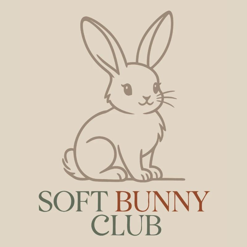 Soft Bunny Club Cute Easter Bunny Design Bunny Logo