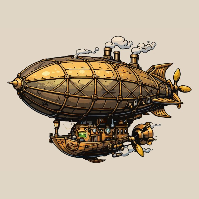 Zeppelin dirigeable steampunk