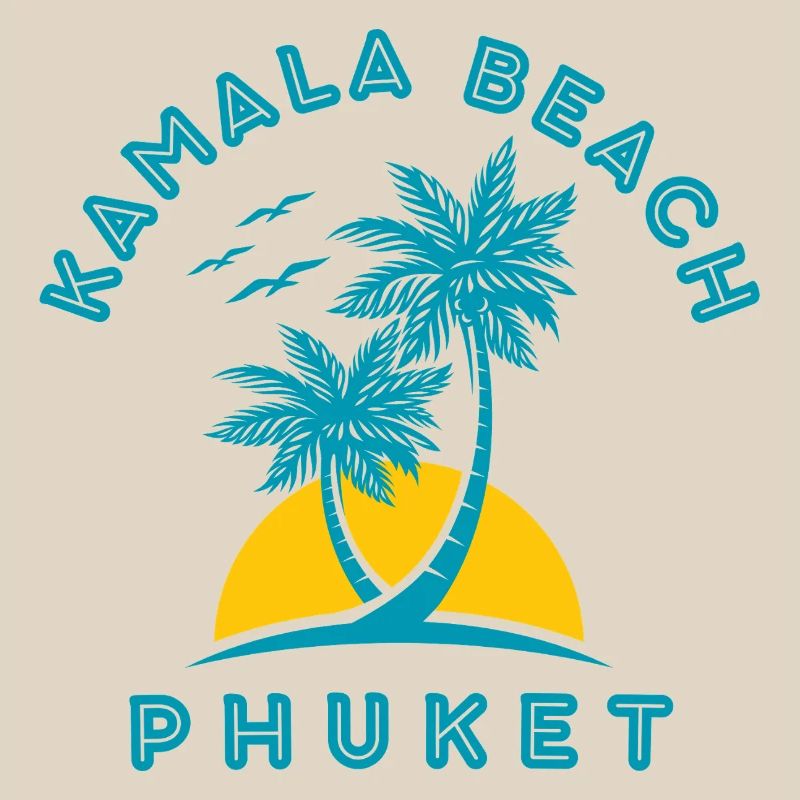 Palmier du coucher de soleil de la plage de Kamala à Phuket