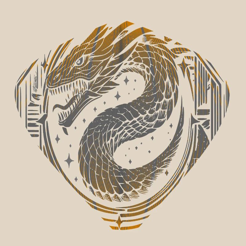 Celestial Dragon Serpent - Cosmic Gold & Silver 