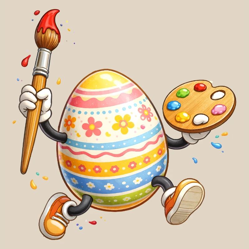 Artistic Easter Egg with Brush