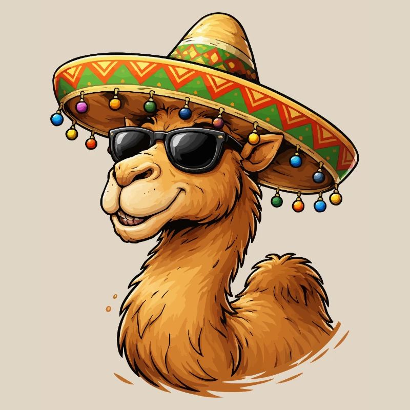 Kamel Lächeln mit Sombrero
