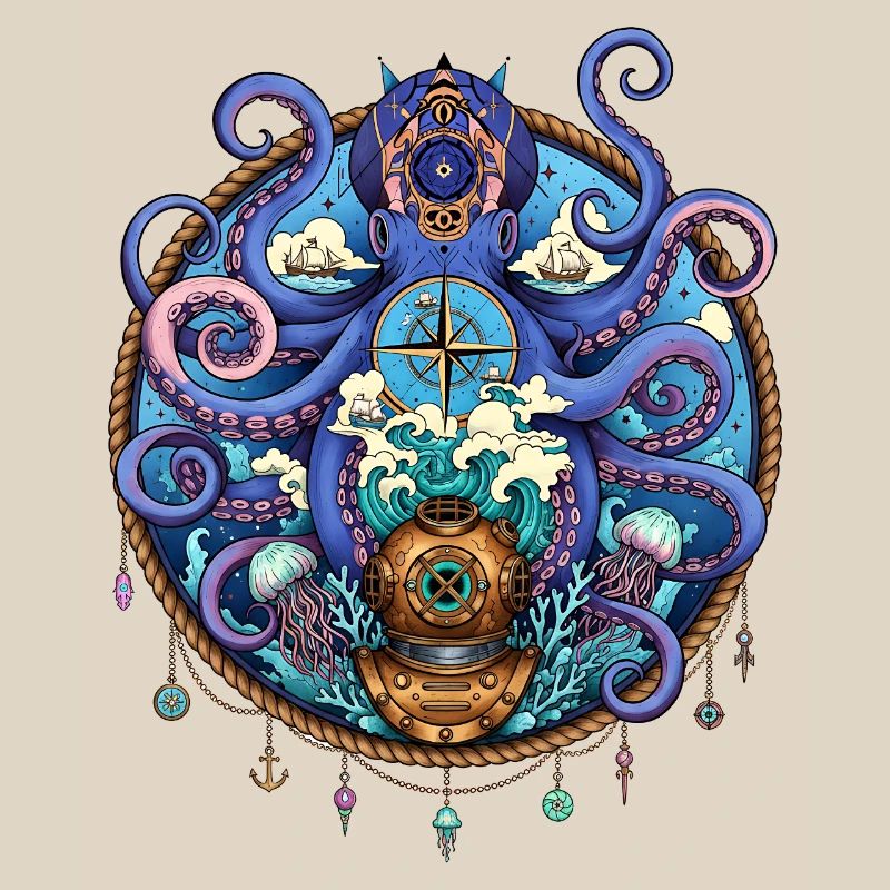 Nautical Squid Compass