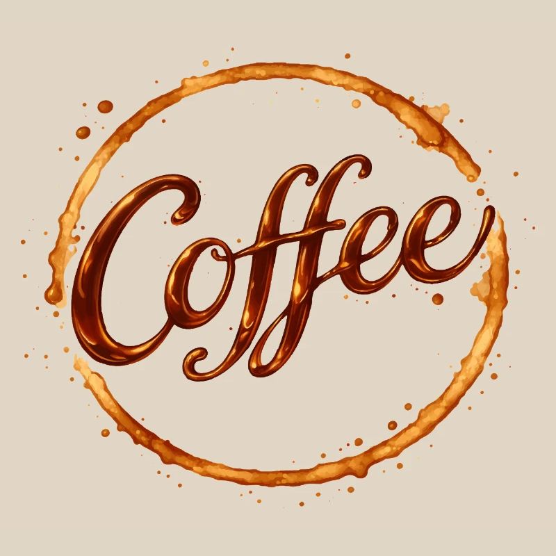 Coffee Cups Imprint Illustration
