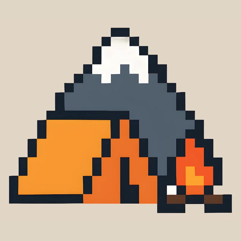 Pixel Sleeping Fox Moonlit Night