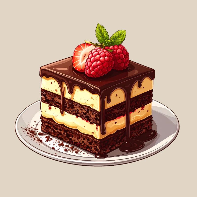 Chocolate cake with raspberry