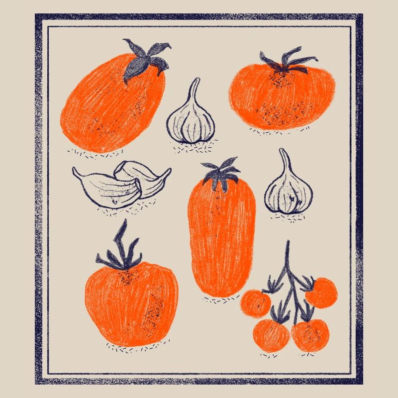 Tomato Bulb Garlic Pattern