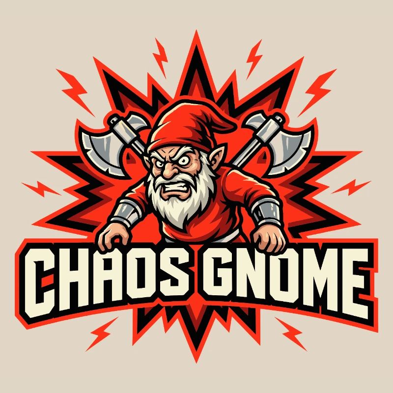 Evil Gnome, Dark Gnome, Goth Gnome, Funny Gnome
