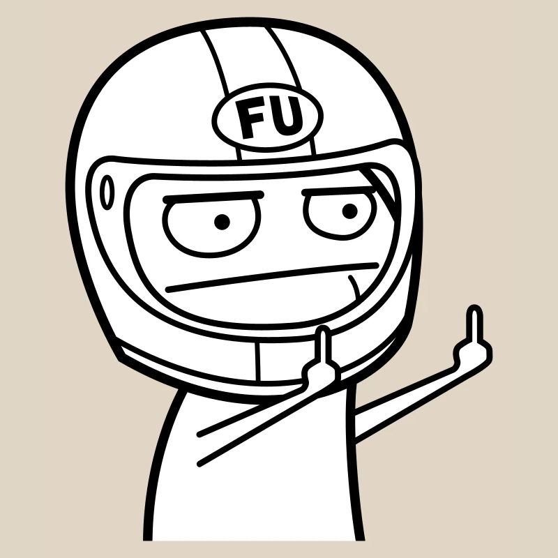 FU Meme with motorcycle helmet (colors can be changed)
