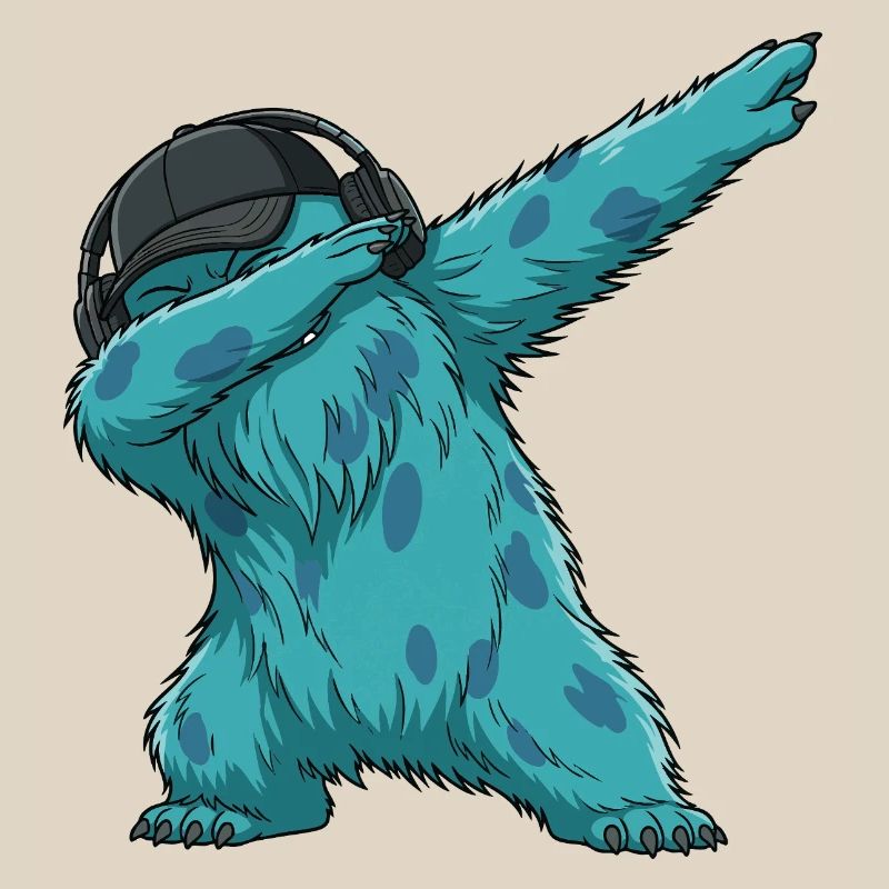 Dabbing Monster Fluffonster Fluffo Dancing