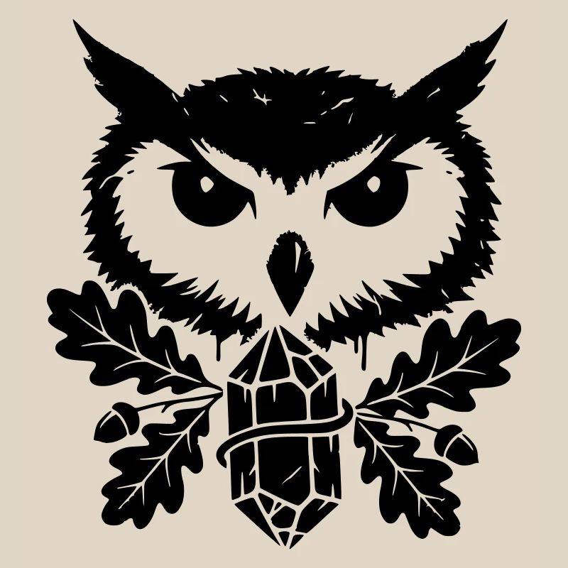 Fantasy Eule Kristall Tattoo