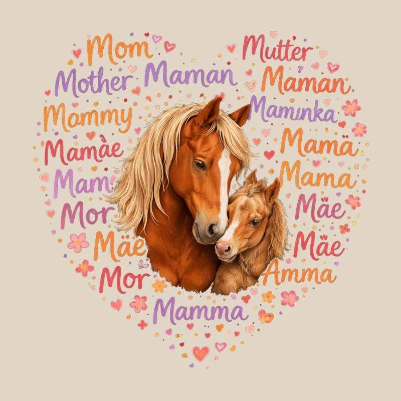 Pferde Mama Herz – Muttertag Geschenk Pferdeliebe