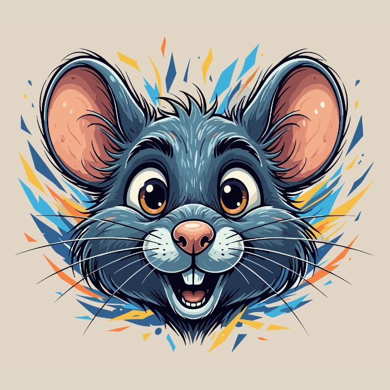 Rat joyeux dans un feu de couleur