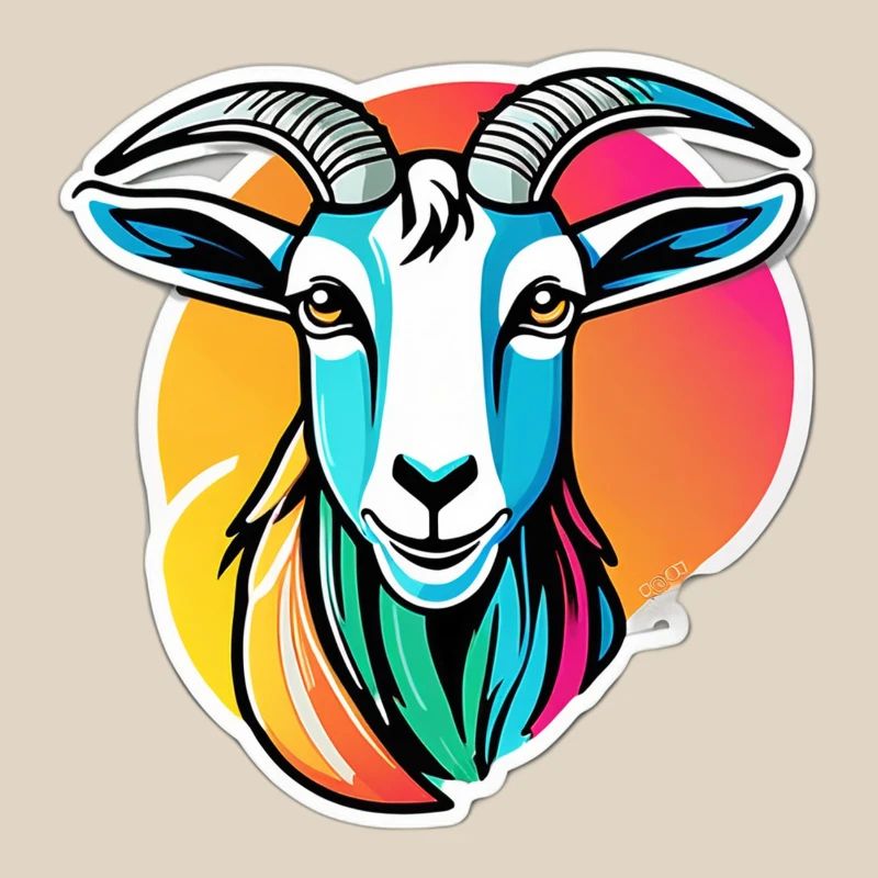 Chèvre arc en ciel colorée