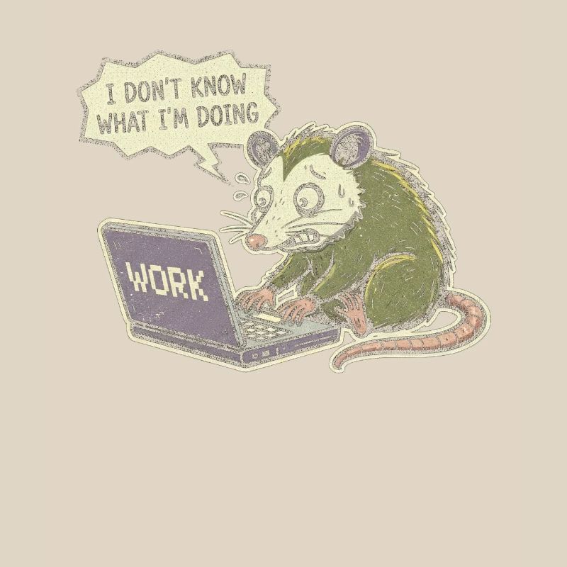Confused rat at laptop while working